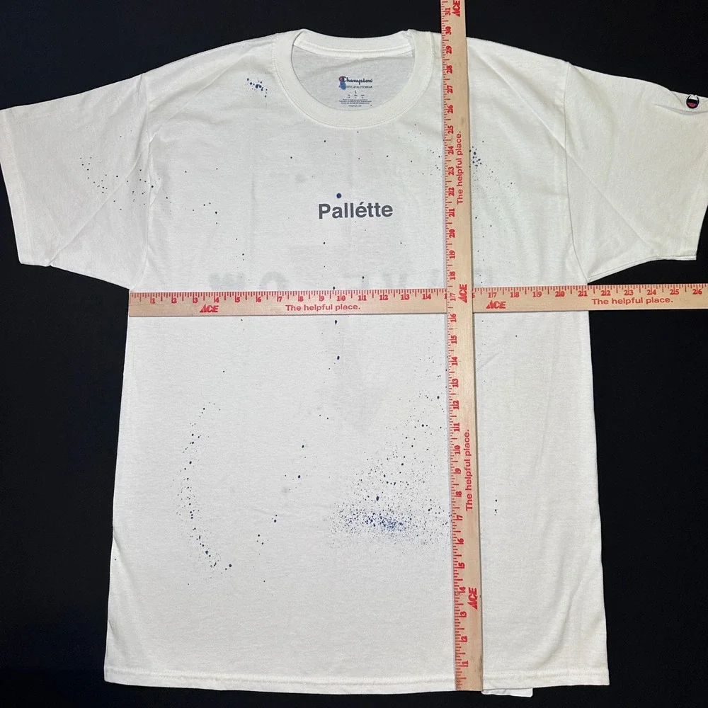 Pallette‎ Pavelow Champion T-Shirt Mens L Lightning Bolt White Essentials 18-19 - Picture 9 of 13